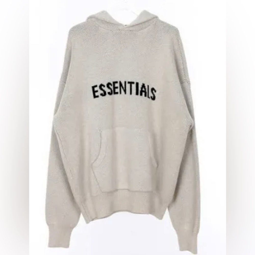 ESSENTIALS Gray Knit Hoodie Dupe